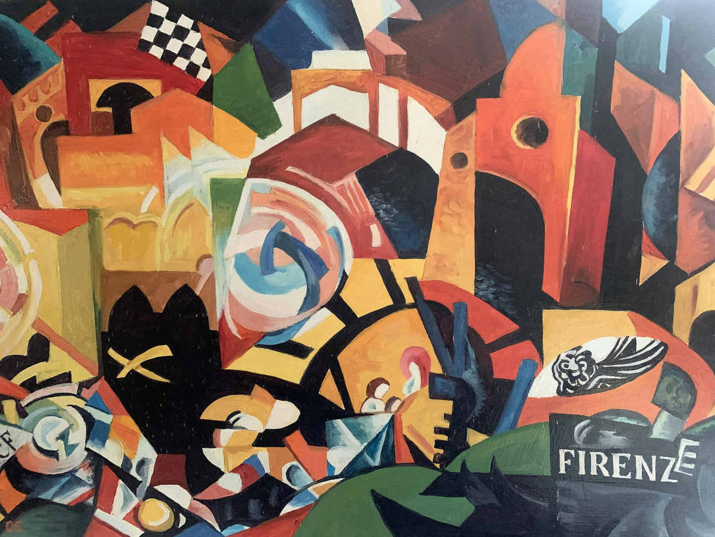 Abstract oil painting Firefighting Victor Konotopsky