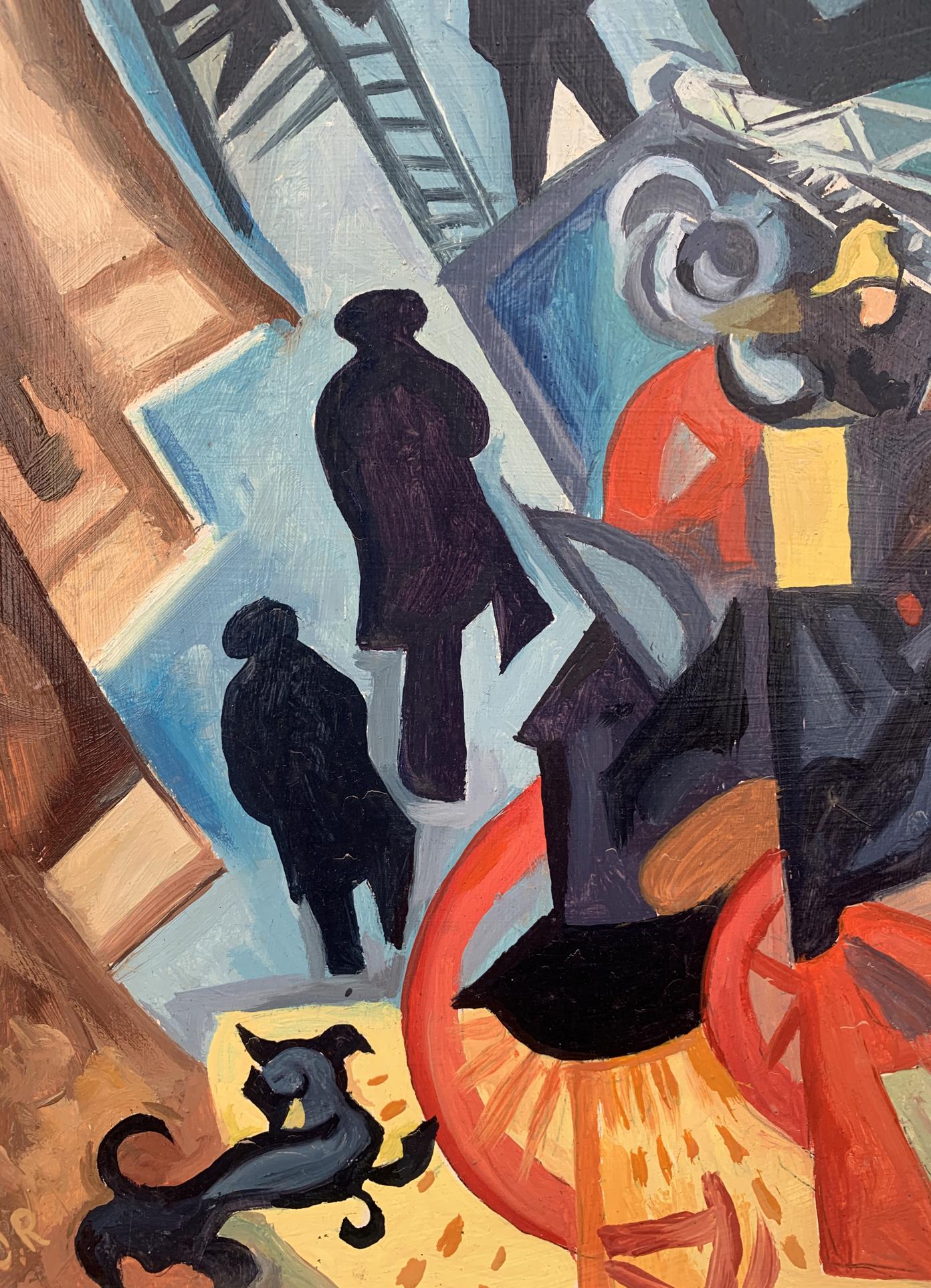 Abstract oil painting Firefighting Victor Konotopsky