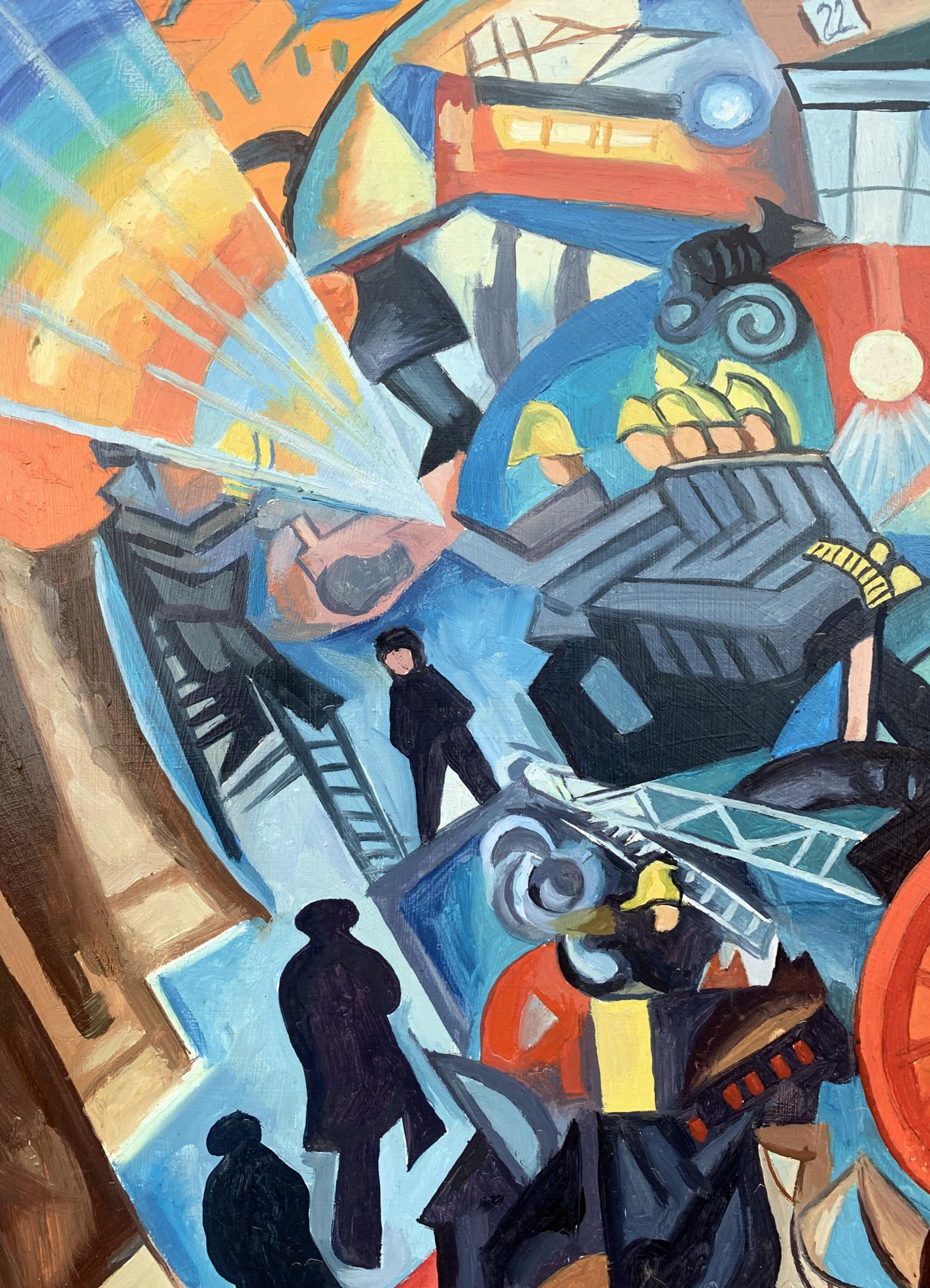 Abstract oil painting Firefighting Victor Konotopsky