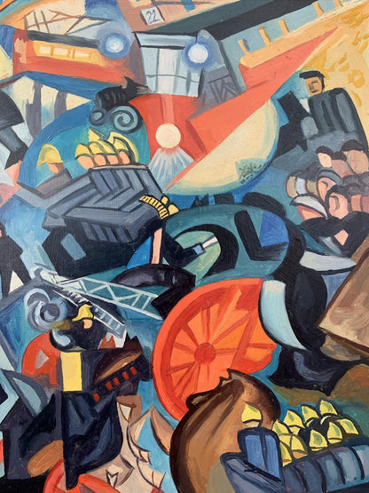 Abstract oil painting Firefighting Victor Konotopsky