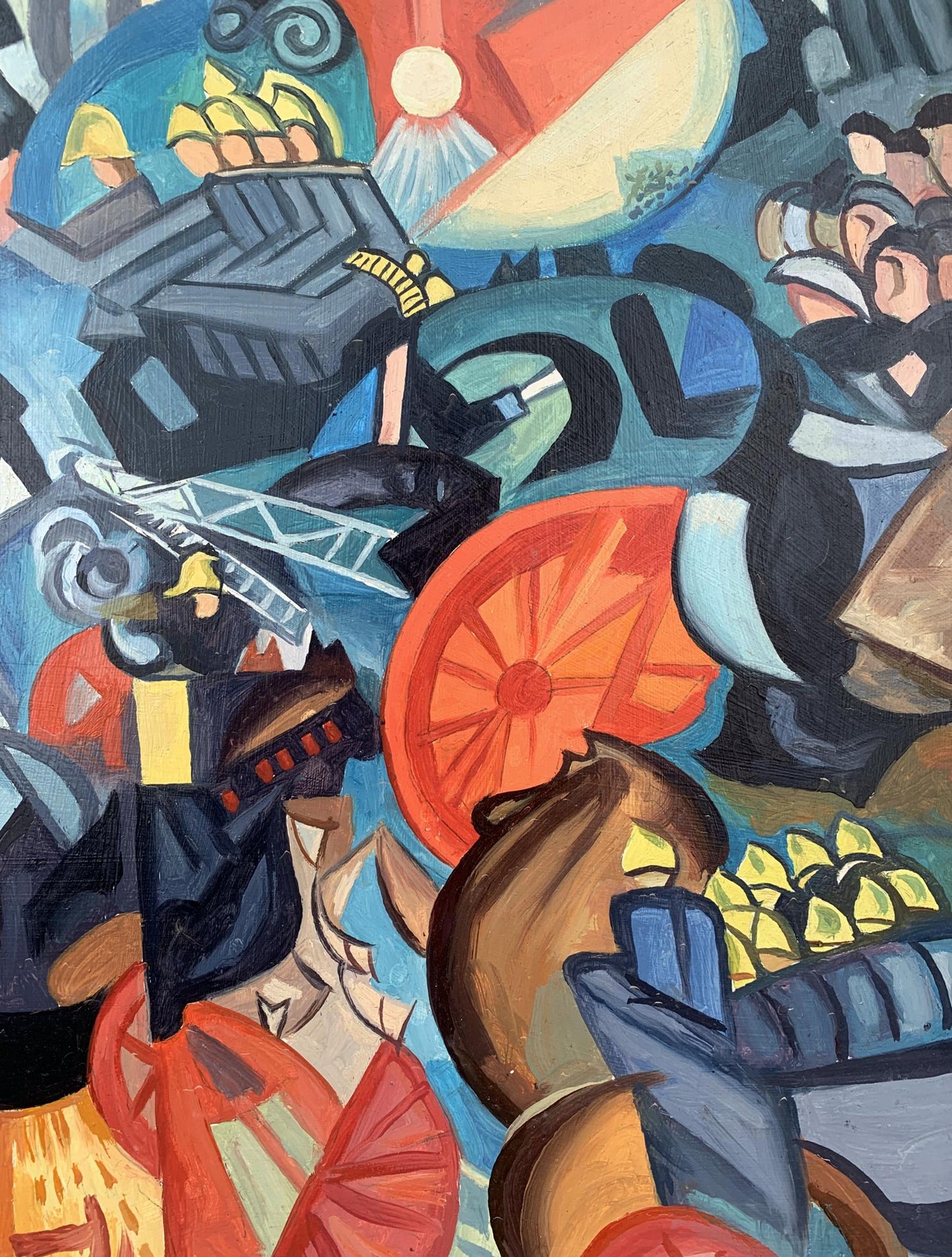 Abstract oil painting Firefighting Victor Konotopsky