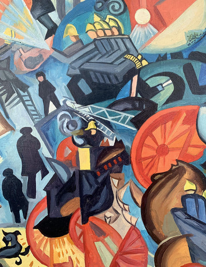 Abstract oil painting Firefighting Victor Konotopsky