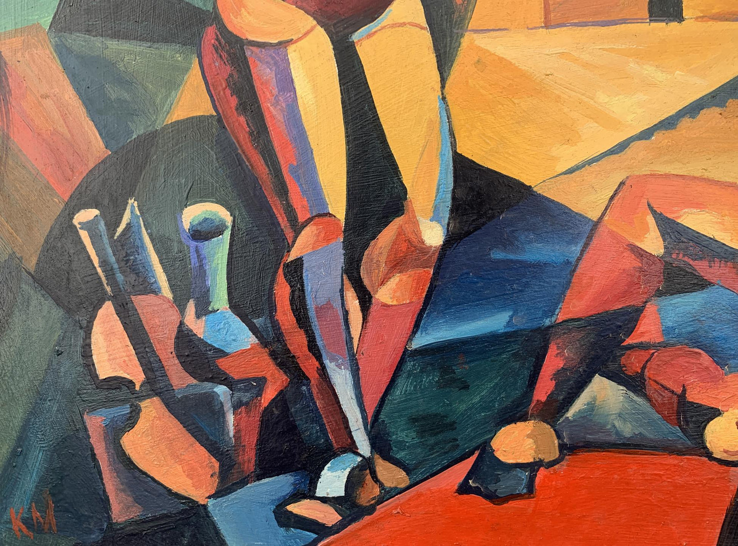 Abstract oil painting Rest and bridge Victor Konotopsky