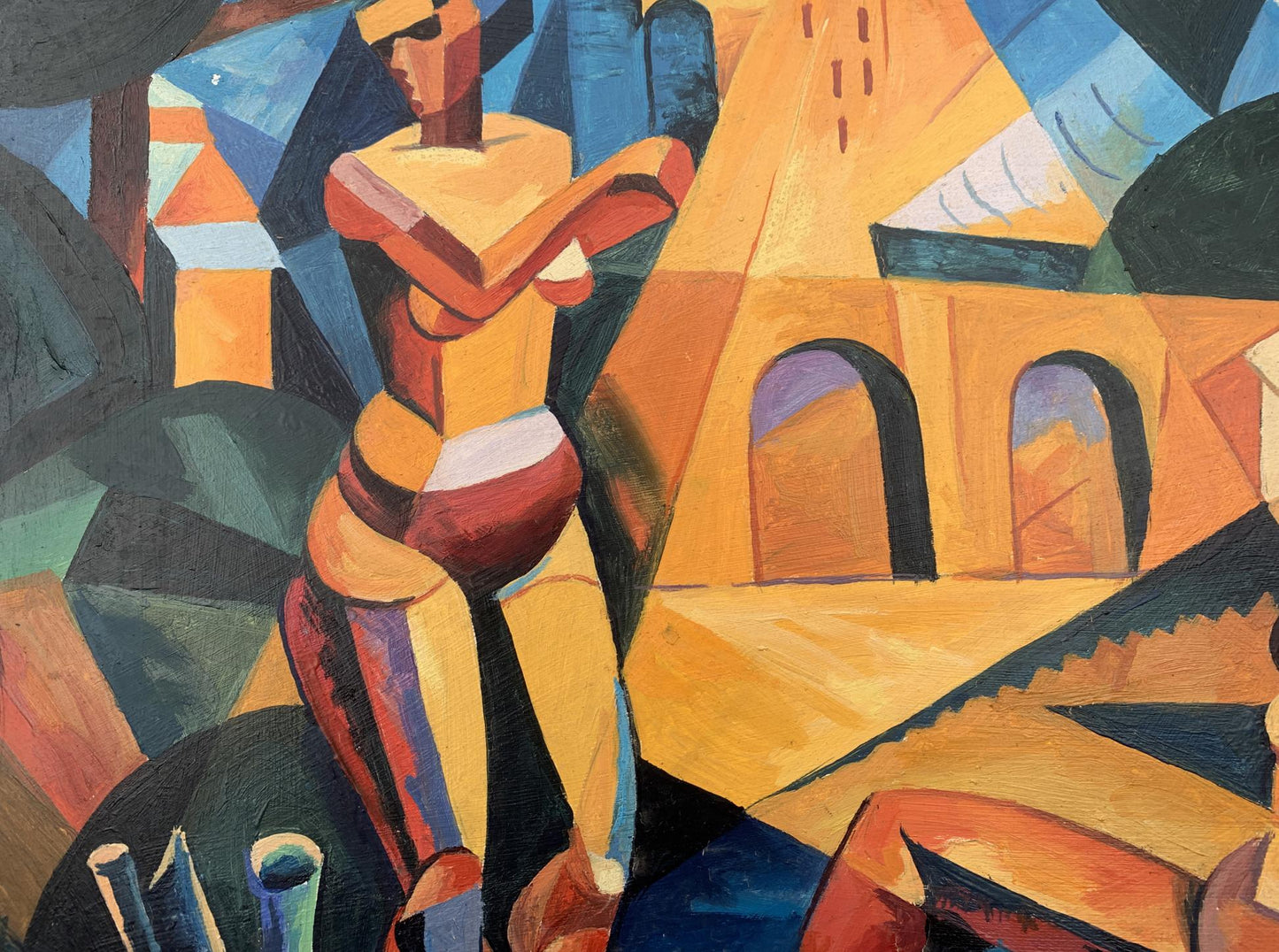 Abstract oil painting Rest and bridge Victor Konotopsky