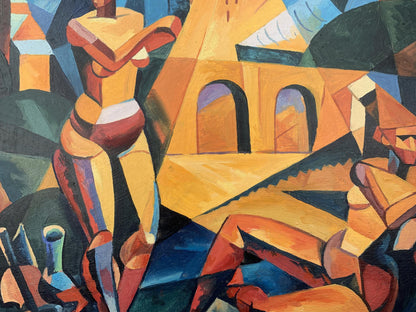 Abstract oil painting Rest and bridge Victor Konotopsky