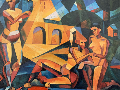 Abstract oil painting Rest and bridge Victor Konotopsky