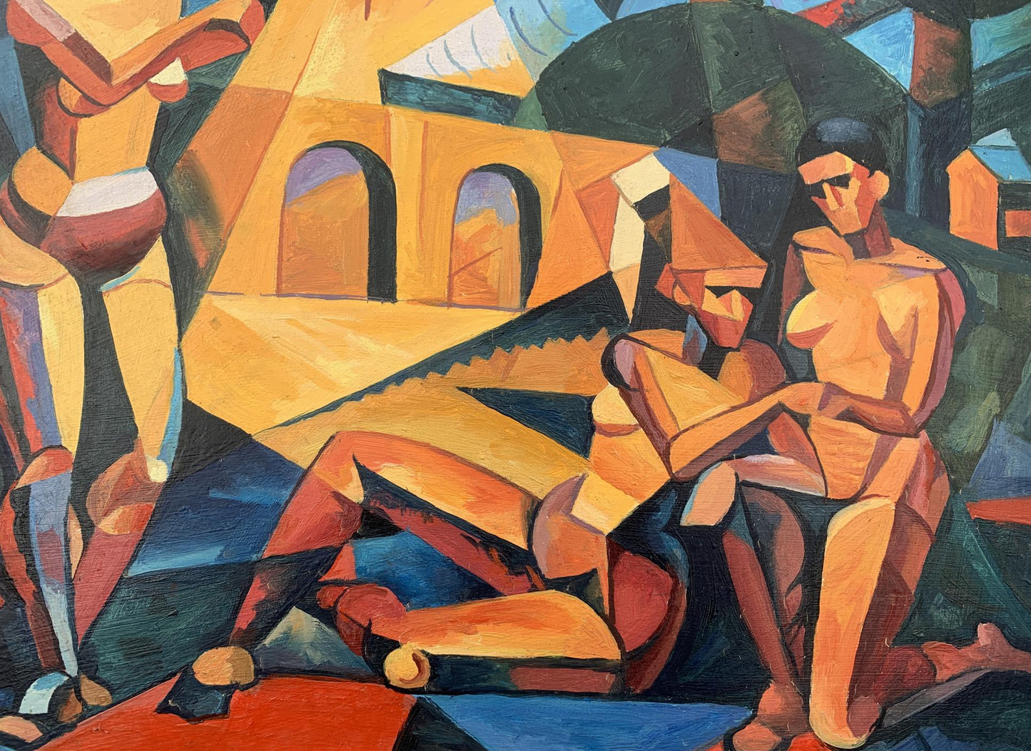 Abstract oil painting Rest and bridge Victor Konotopsky