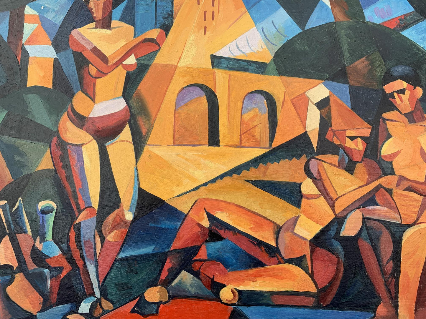 Abstract oil painting Rest and bridge Victor Konotopsky