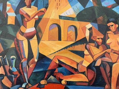 Abstract oil painting Rest and bridge Victor Konotopsky