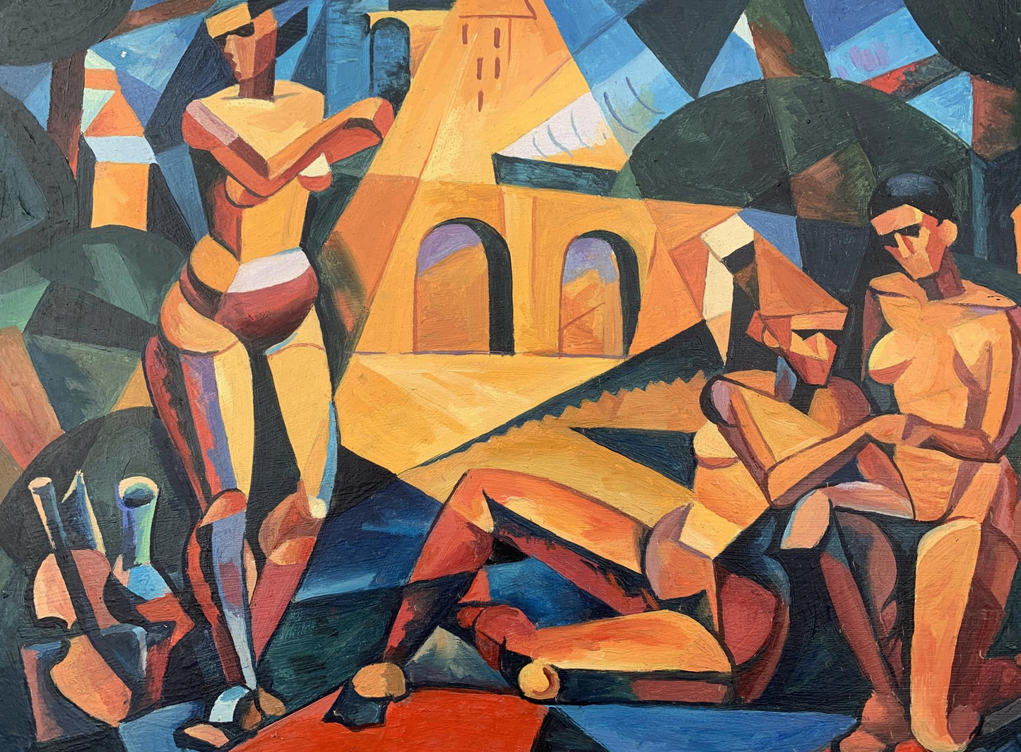 Abstract oil painting Rest and bridge Victor Konotopsky