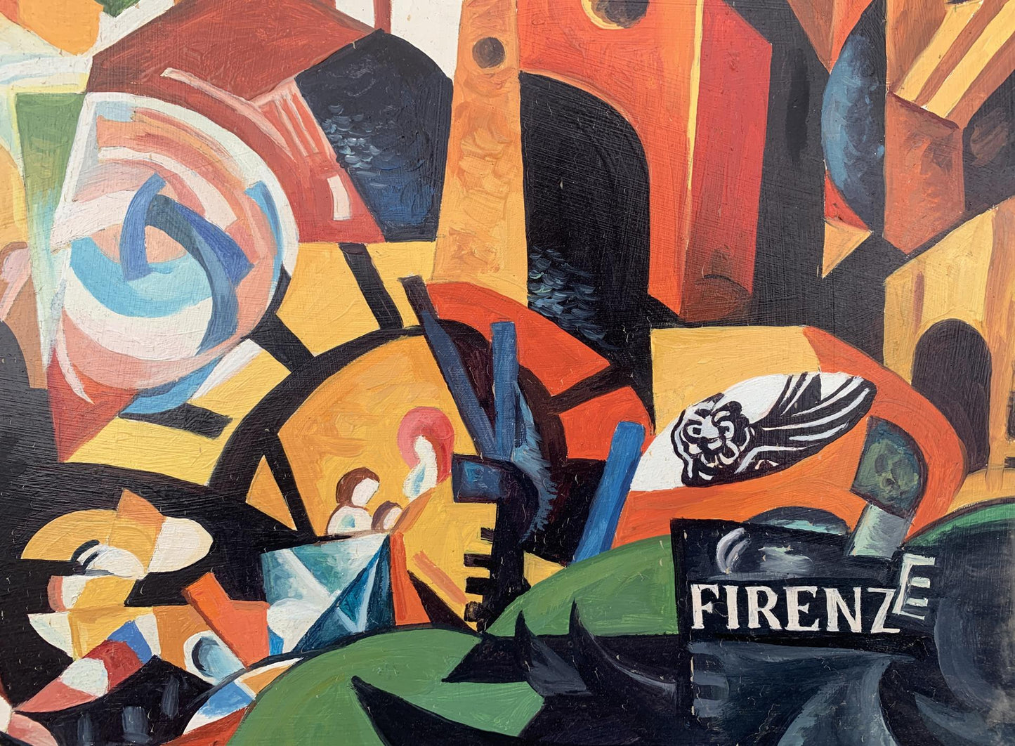 Abstract oil painting Night city of lanterns Victor Konotopsky