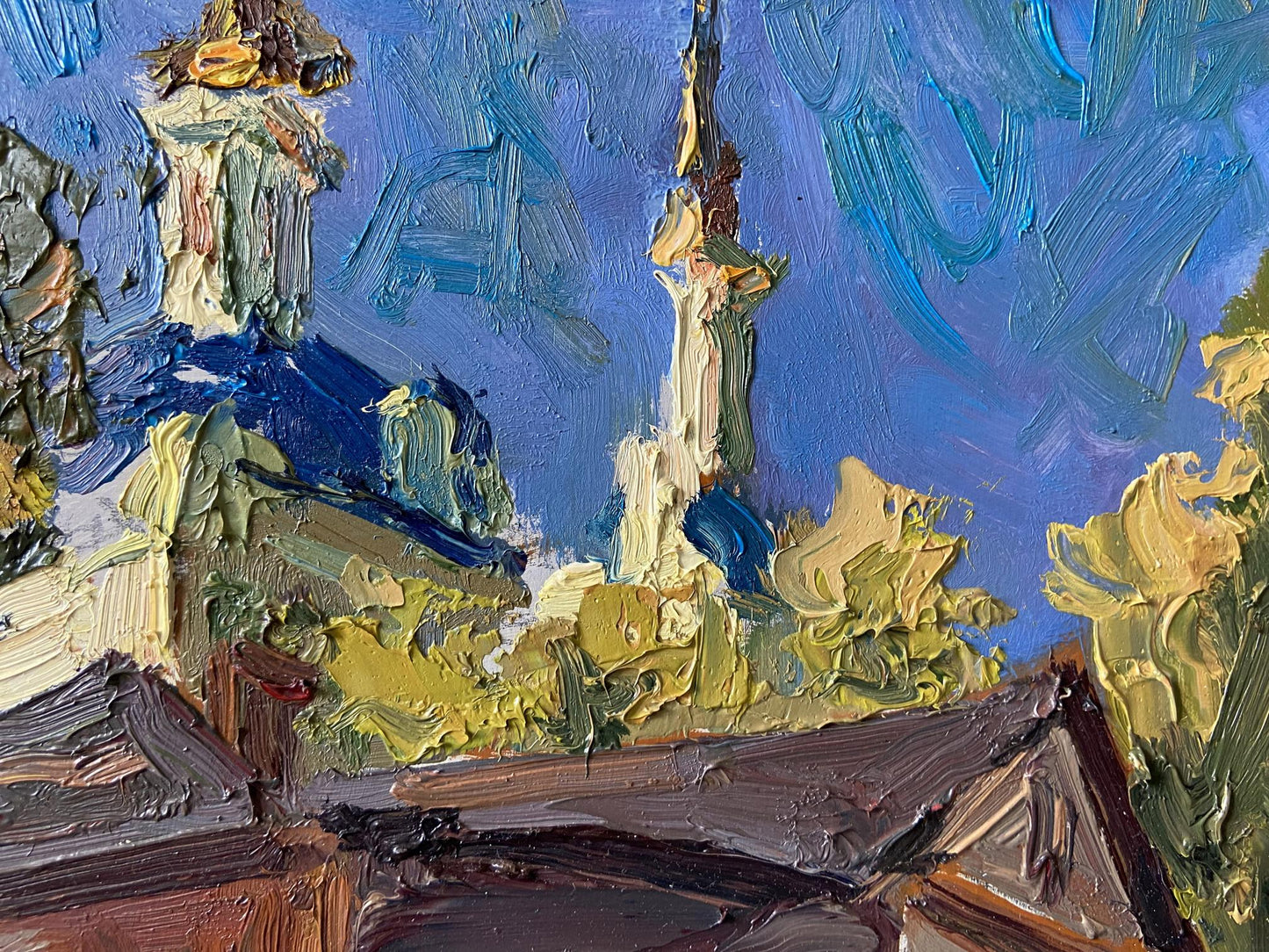 Oil painting Old courtyard Gaponchenko Ivan Ivanovich
