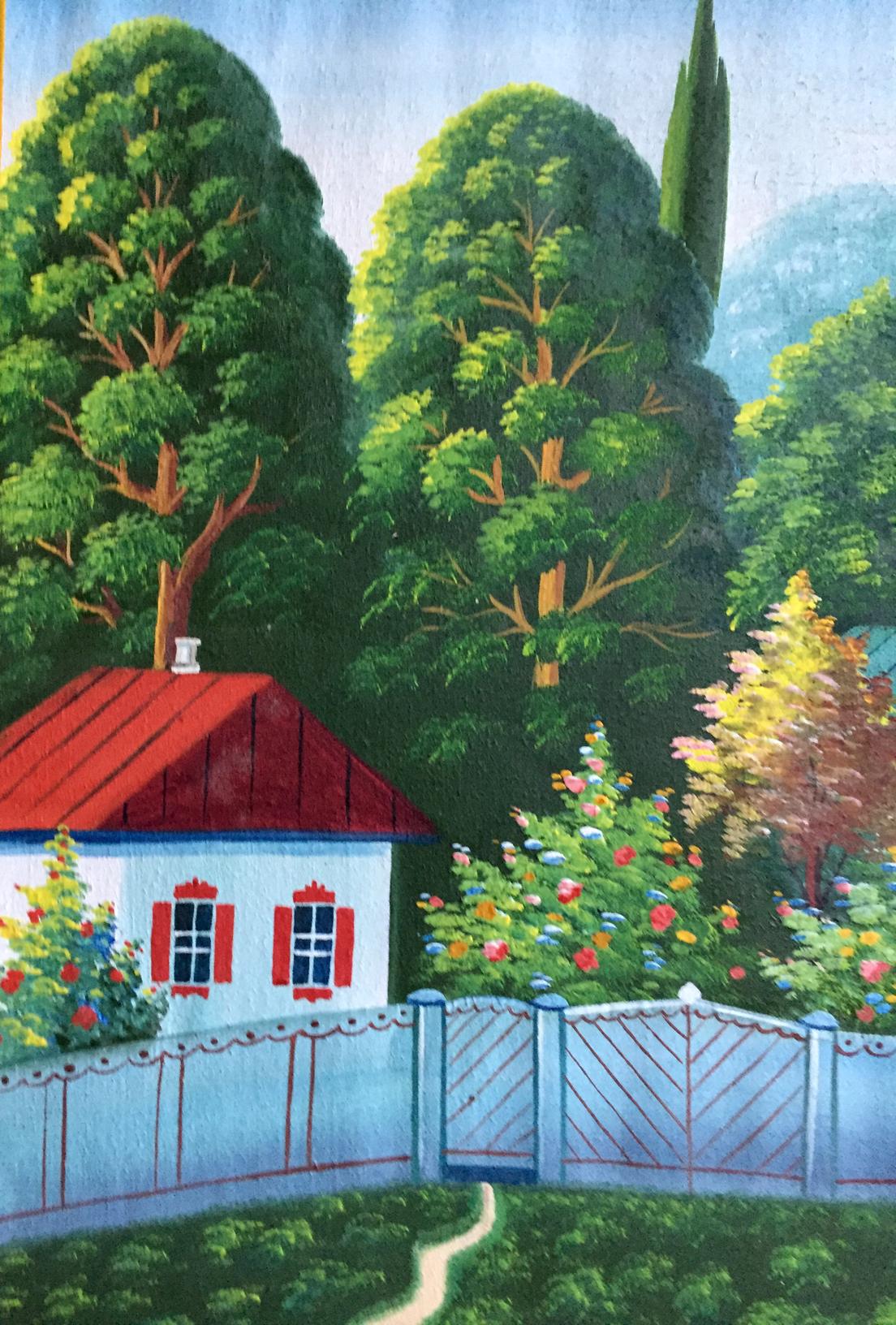 Oil painting To the church