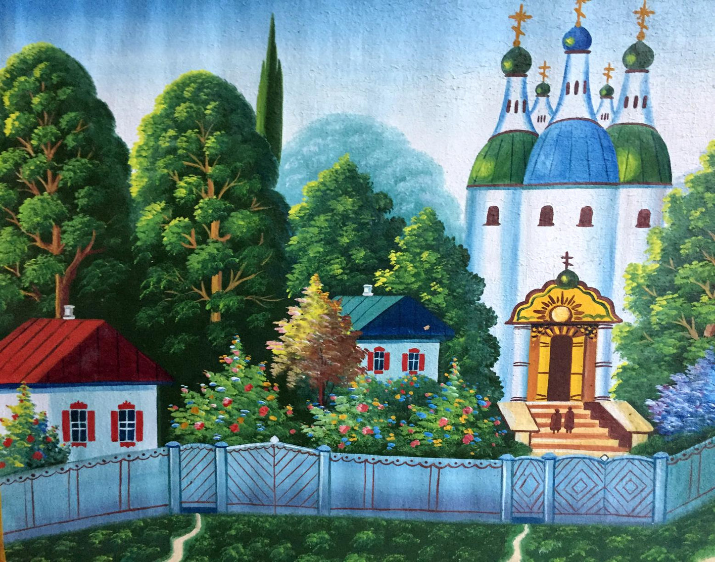 Oil painting To the church