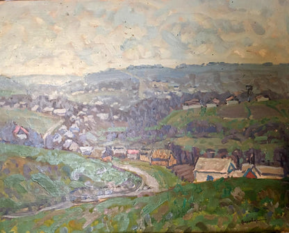 Oil painting Spring in the village Kolosovsky Georgiy Sergeevich