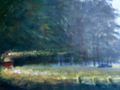 Oil painting Winter road in the pine Alexander Khorov