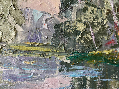 Oil painting Vorskla river Gaponchenko Ivan Ivanovich