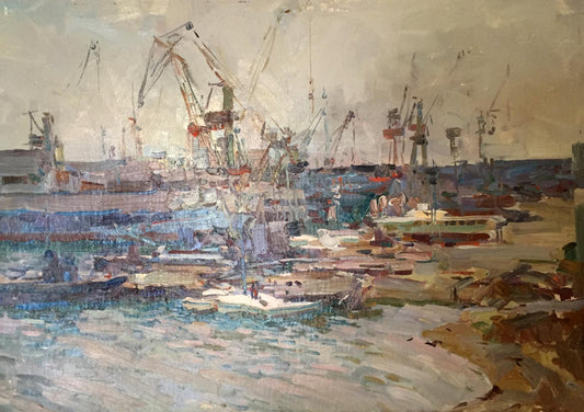 Oil painting Port Victor Nikolayevich Volkov