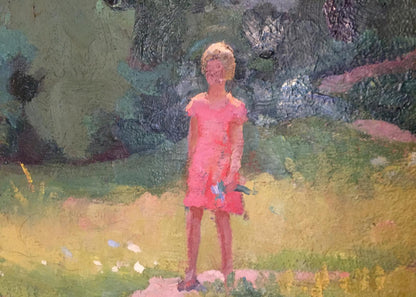 A woodland walk depicted in the oil painting by Nikolay Aleksandrovich Khrustalenko