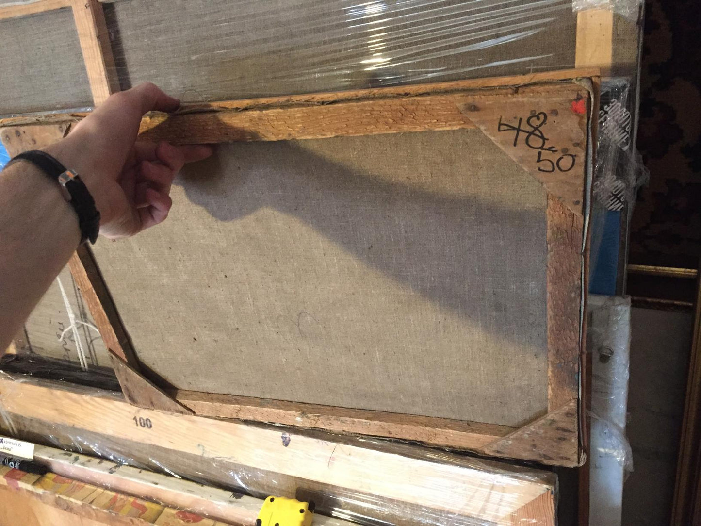 Nikolay Aleksandrovich Khrustalenko's artwork showcasing a walk through the forest in oil