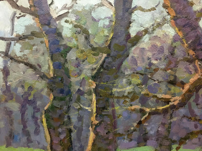 Oil painting Running path in the forest Unknown artist