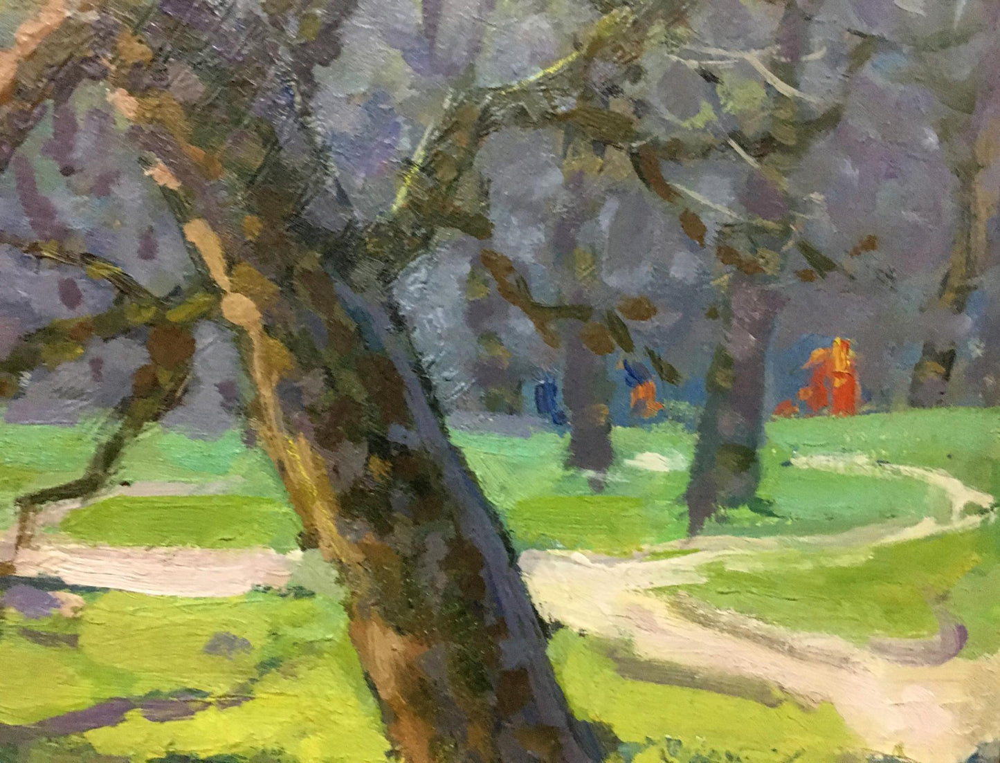 Oil painting Running path in the forest Unknown artist