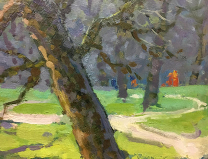 Oil painting Running path in the forest Unknown artist