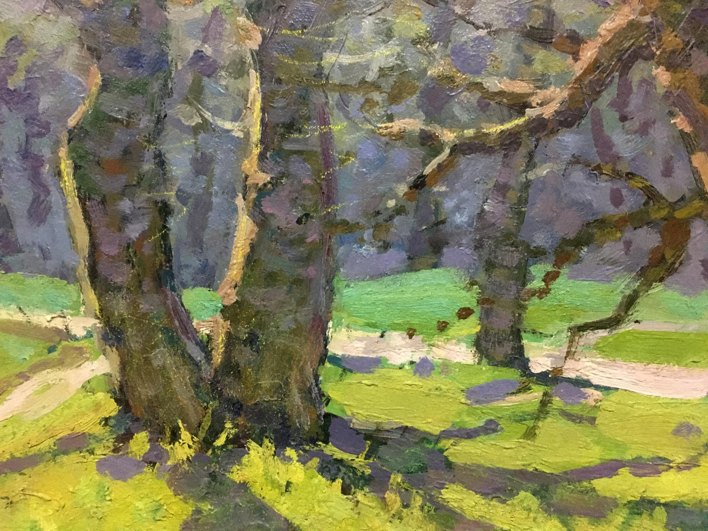 Oil painting Running path in the forest Unknown artist