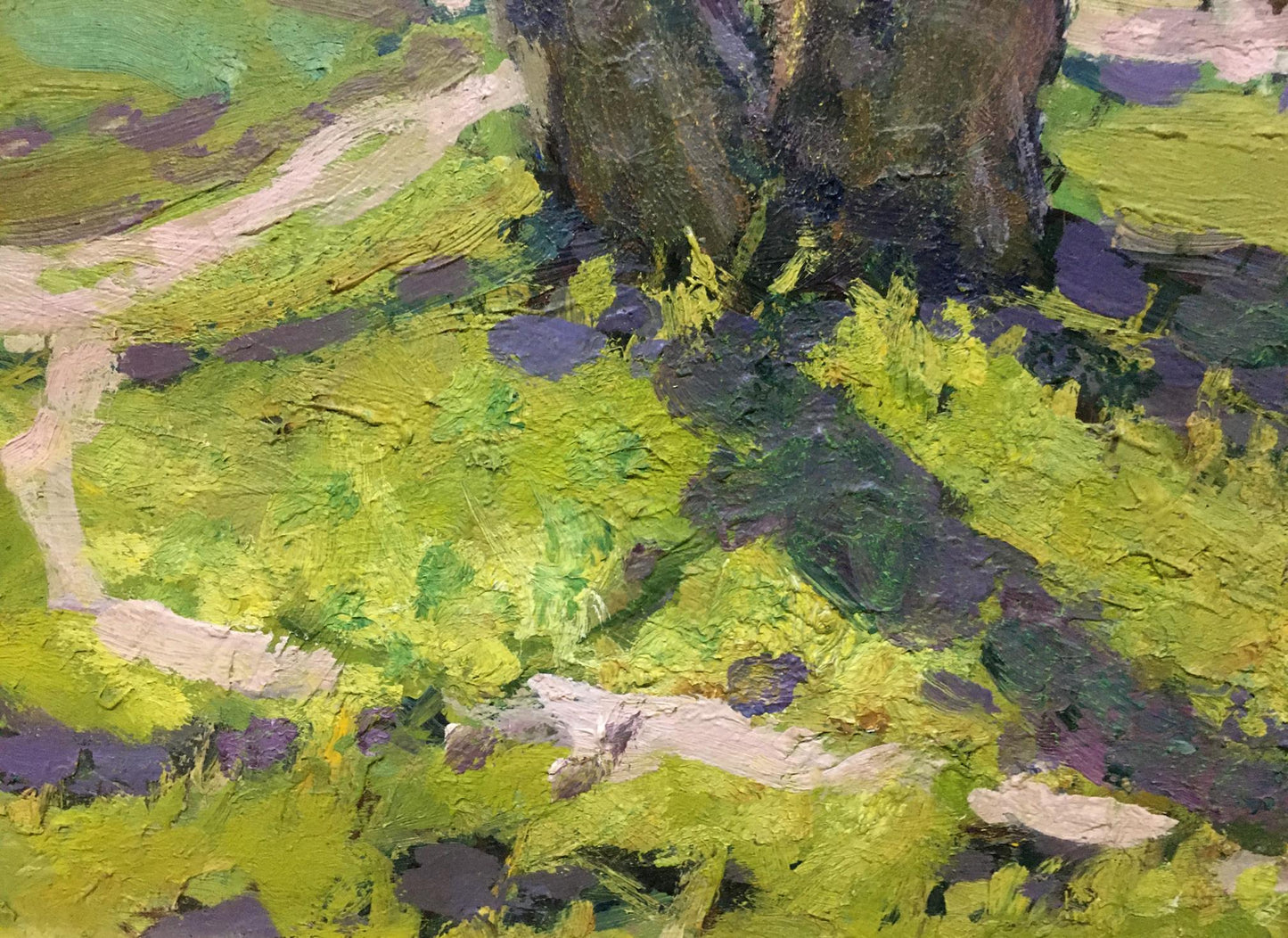 Oil painting Running path in the forest Unknown artist