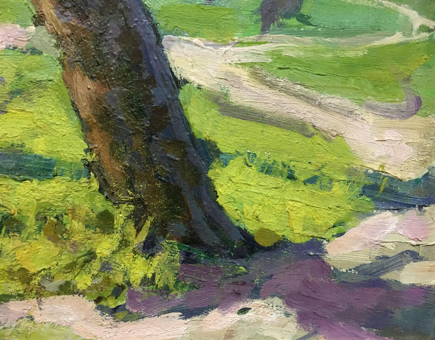 Oil painting Running path in the forest Unknown artist