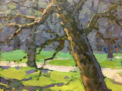 Oil painting Running path in the forest Unknown artist