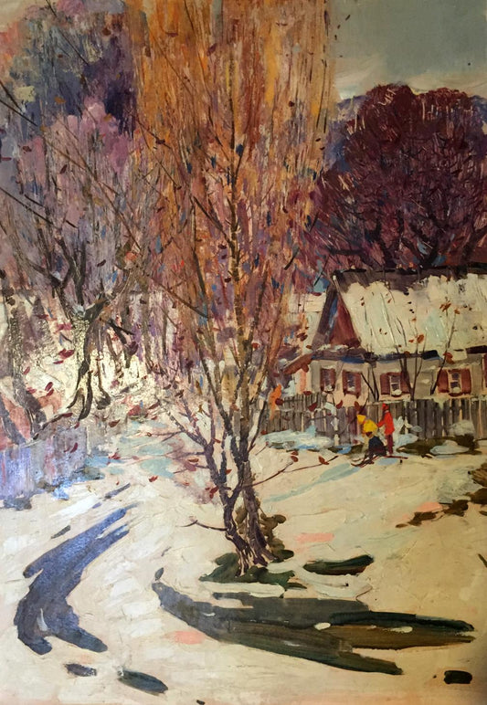 Oil painting First snow