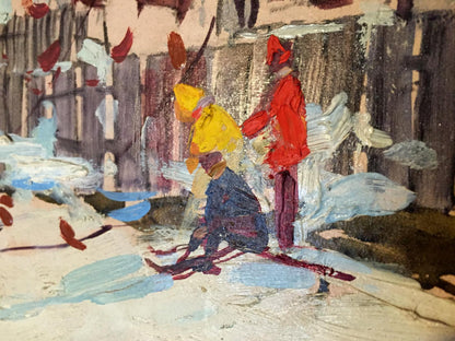 Oil painting First snow