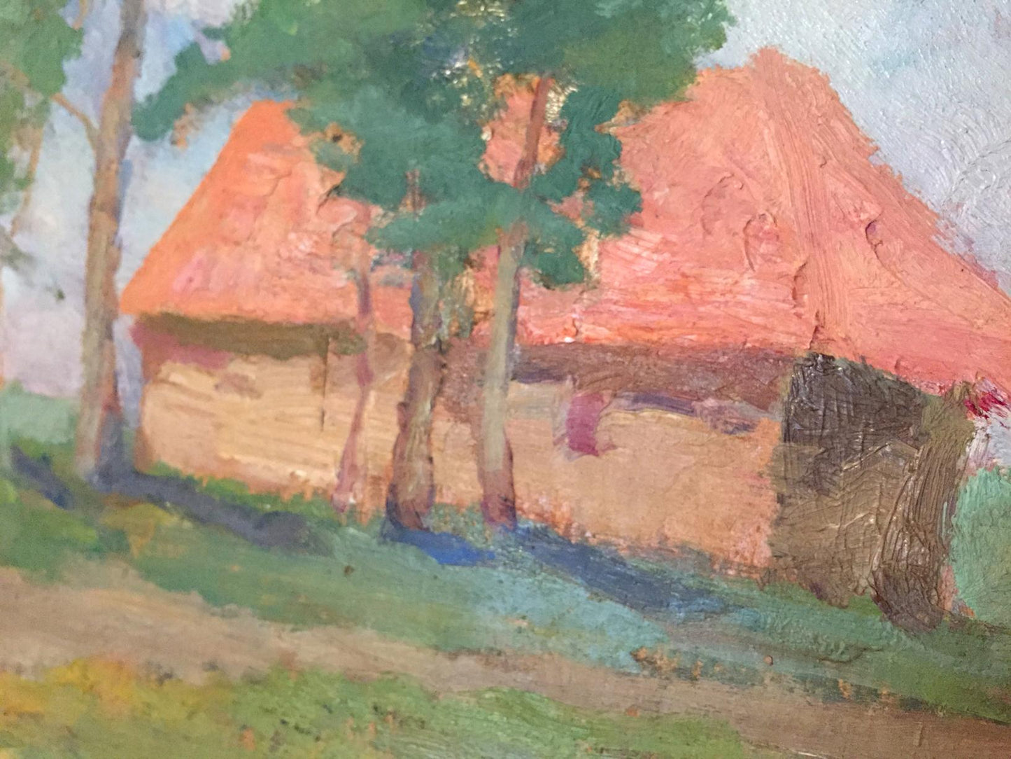 Oil painting House in the forest Leonid Mikhailovich Stil'