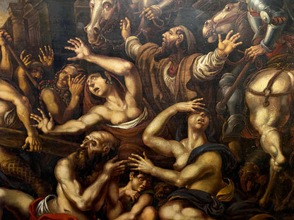 Oil painting Carrying a cross in a crowd Oleg Litvinov
