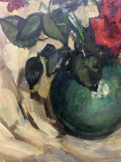 Oil painting Red roses Bronstein Mark Emmanuilovich