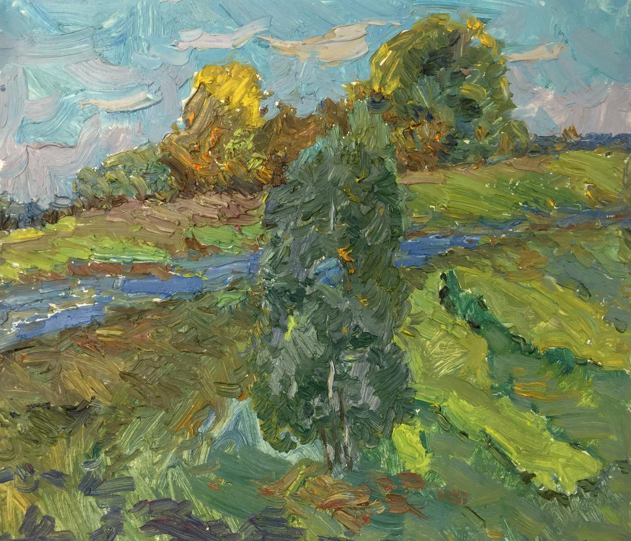 Oil painting Meadows Viktor Grigor'yevich Sevast'yanov