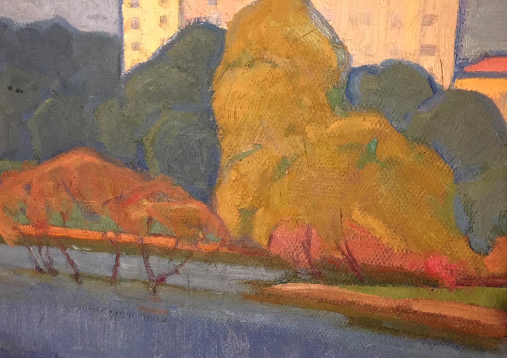 Nikolay Aleksandrovich Khrustalenko depicted countryside scenes in oil