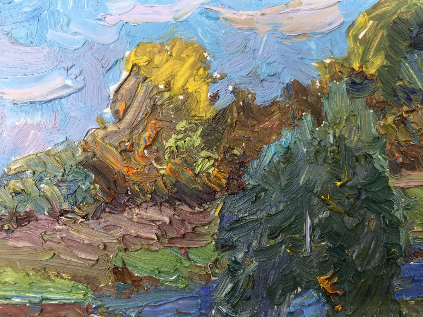 Oil painting Meadows Viktor Grigor'yevich Sevast'yanov