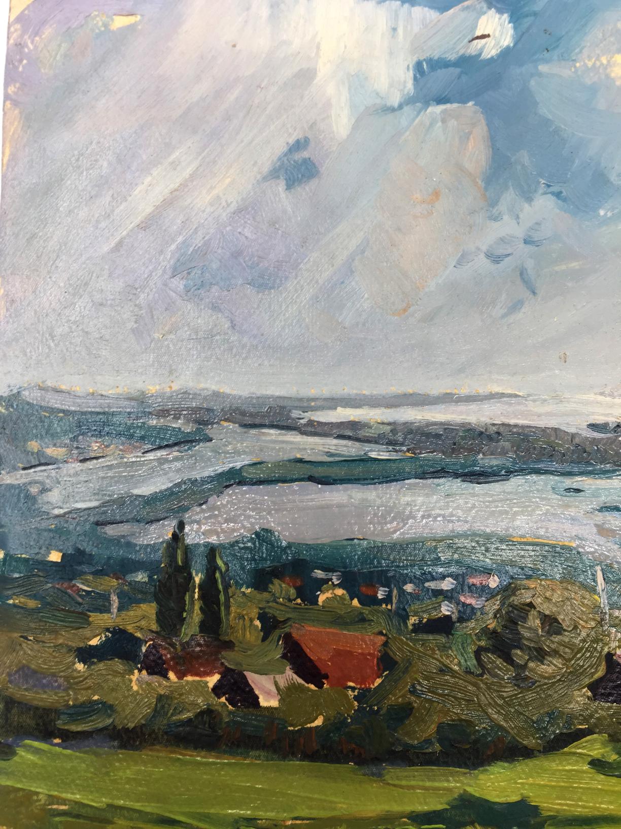 Oil painting Building array original picture painter