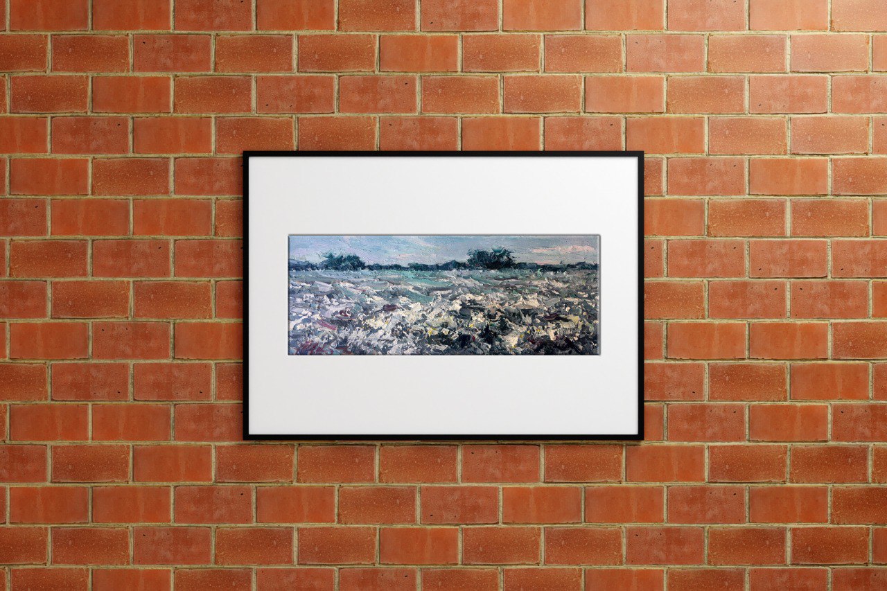 Oil painting Сamomile field 