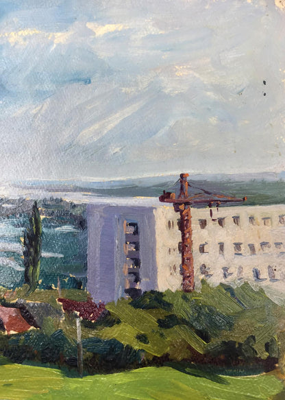 Oil painting Building array original picture painter