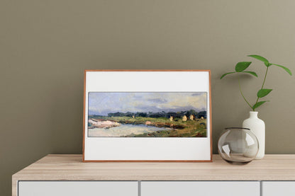 Oil painting Near the lake 