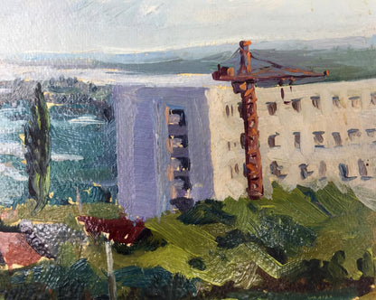 Oil painting Building array original picture painter