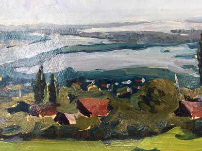 Oil painting Building array original picture painter