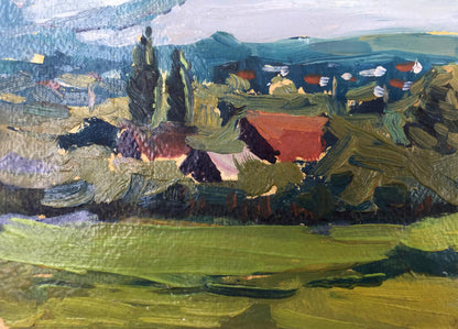 Oil painting Building array original picture painter