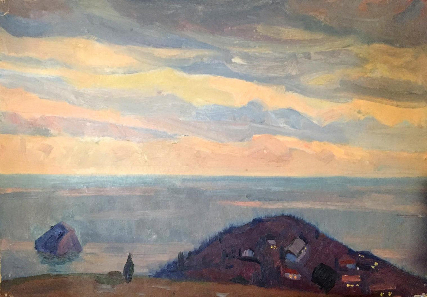 Places for rest is portrayed in a double oil painting