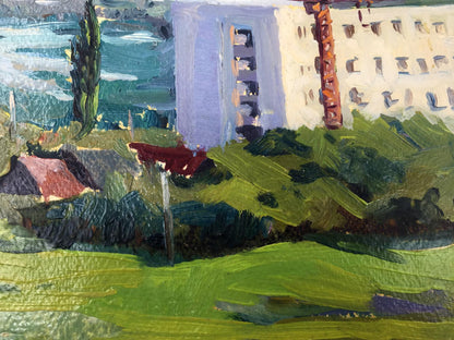 Oil painting Building array original picture painter