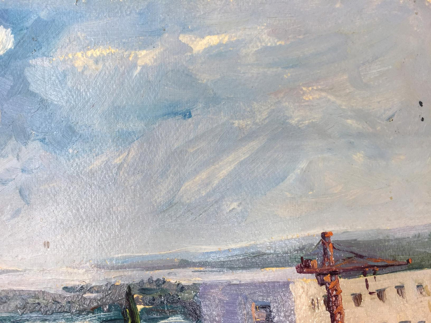 Oil painting Building array original picture painter