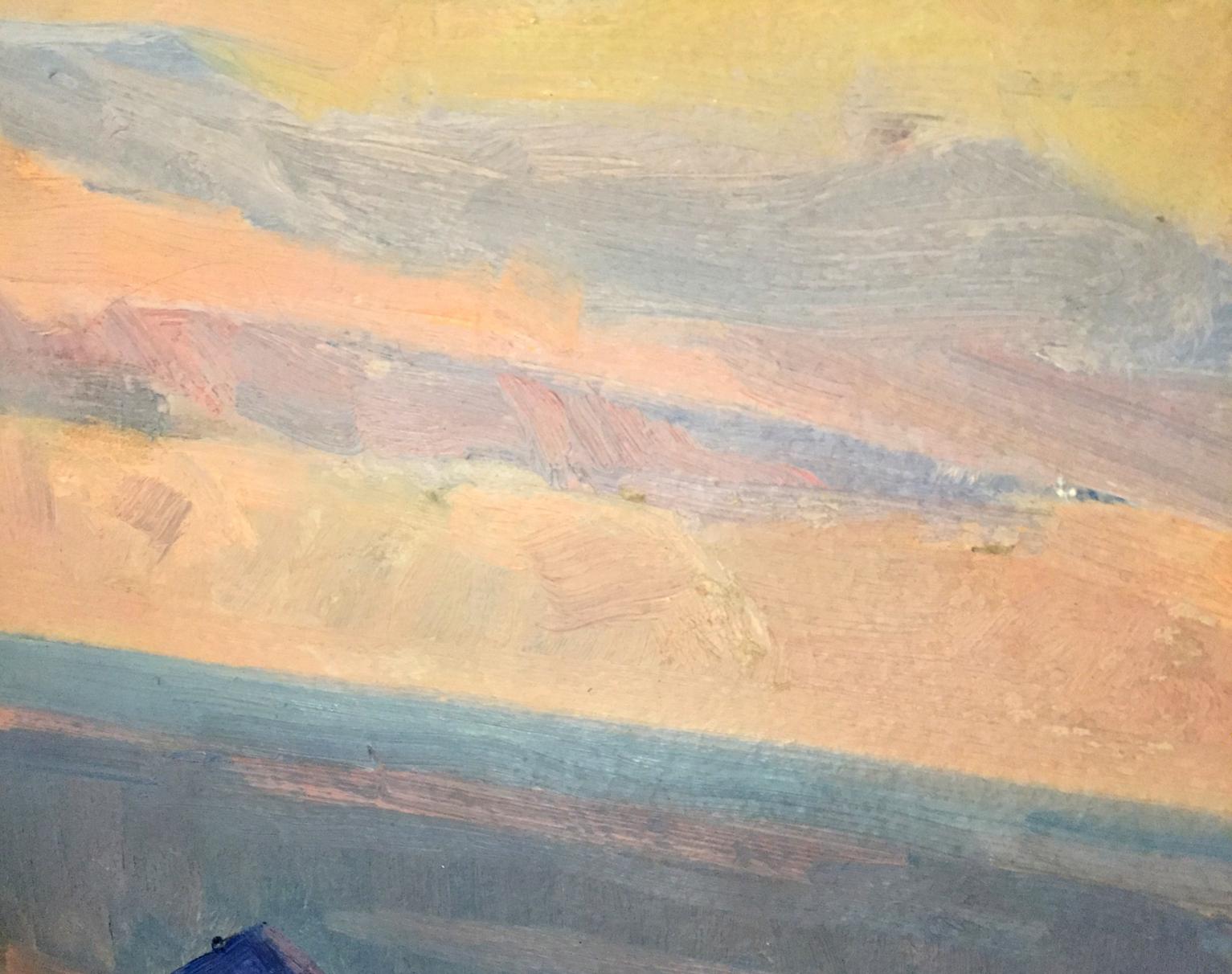 The double oil painting offers glimpses of serene "Places for rest"